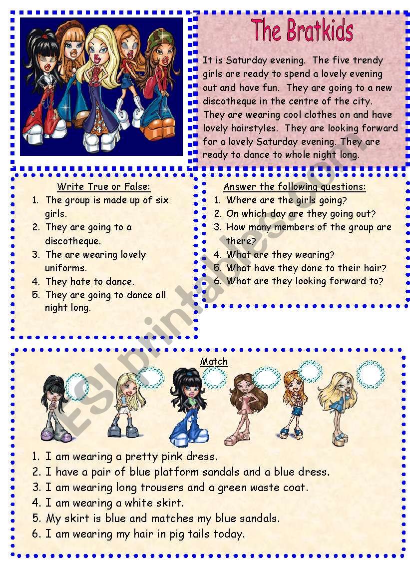 The Bratkids worksheet