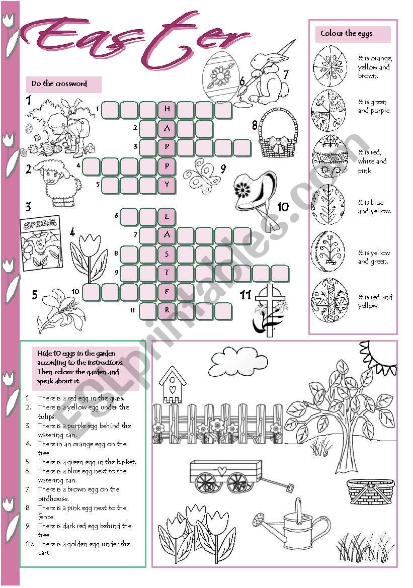 Easter crossword worksheet