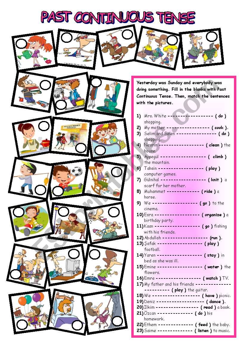 PAST CONTINUOUS TENSE worksheet