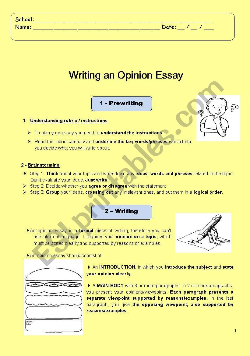 how to write an essay esl