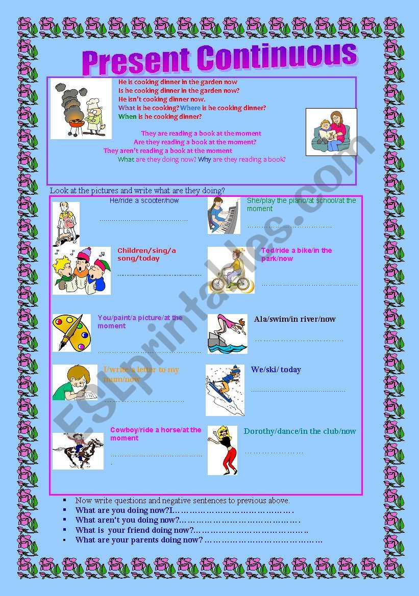Present Continuous  worksheet