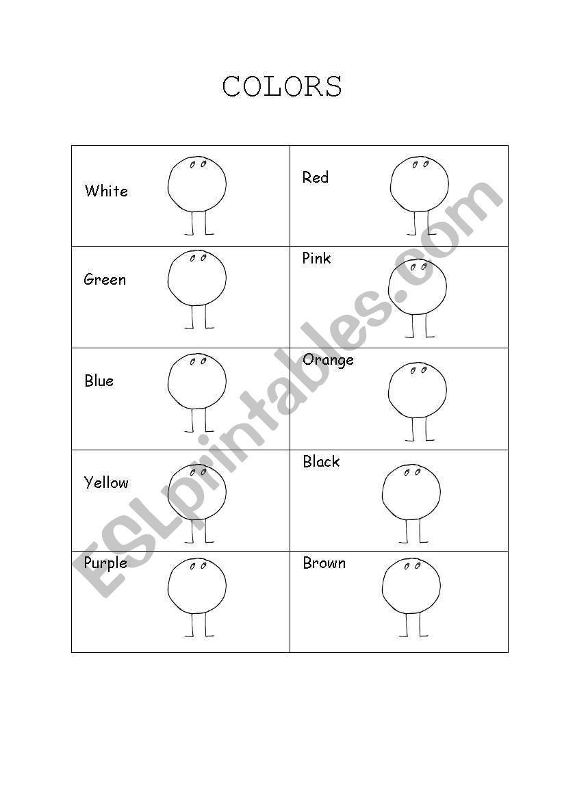 Colors worksheet