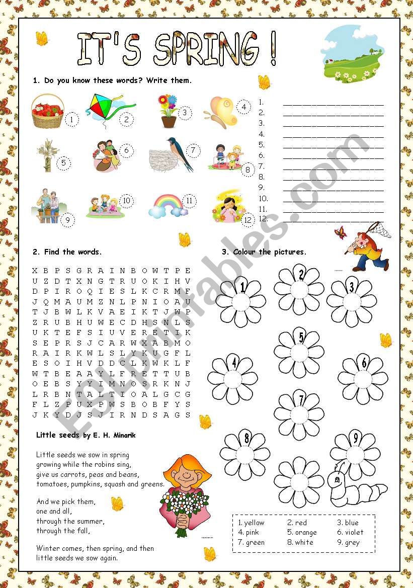 ITS SPRING! worksheet