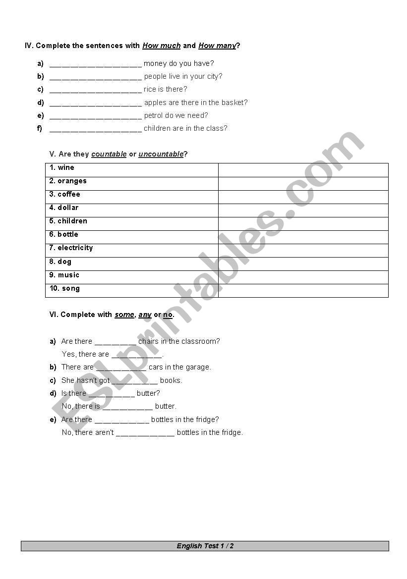 Grammar exercises worksheet