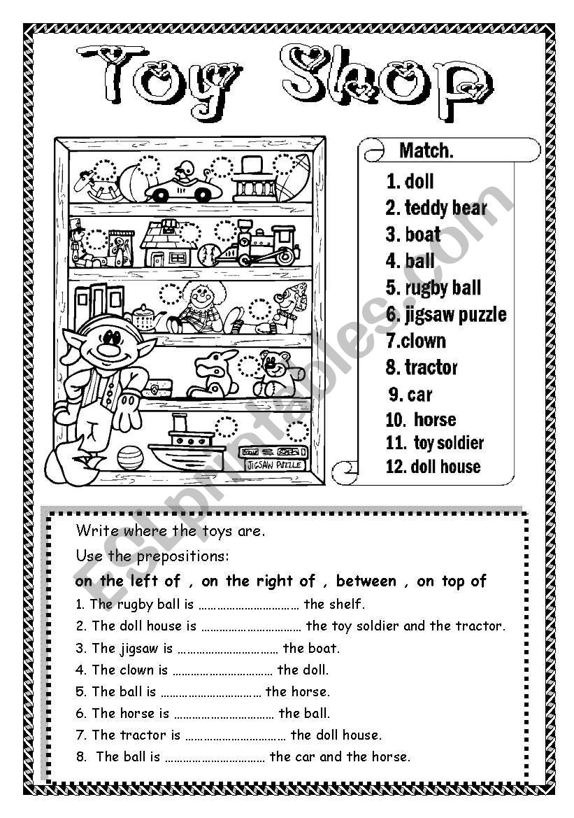 Toy Shop worksheet