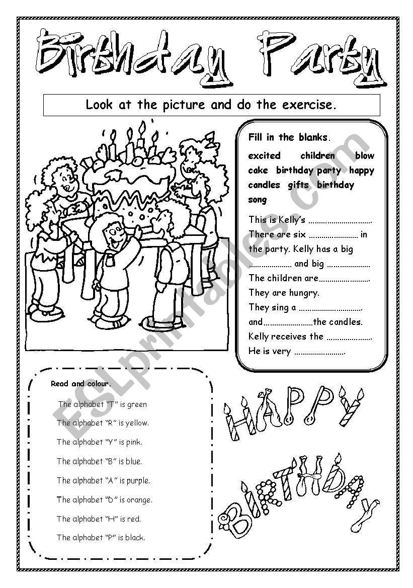 Birthday Party worksheet