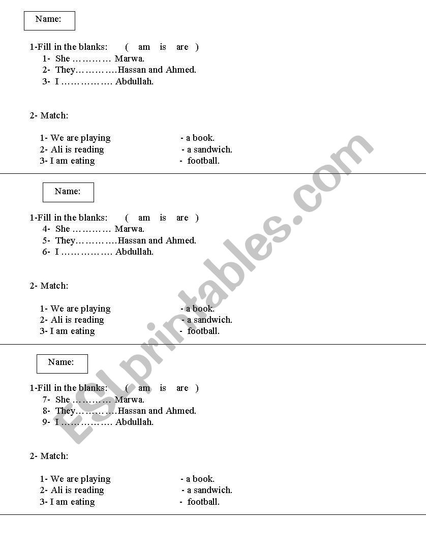 verb to be and present continuous