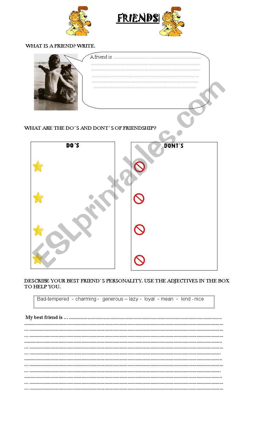  FRIENDSHIP (worksheet and song)