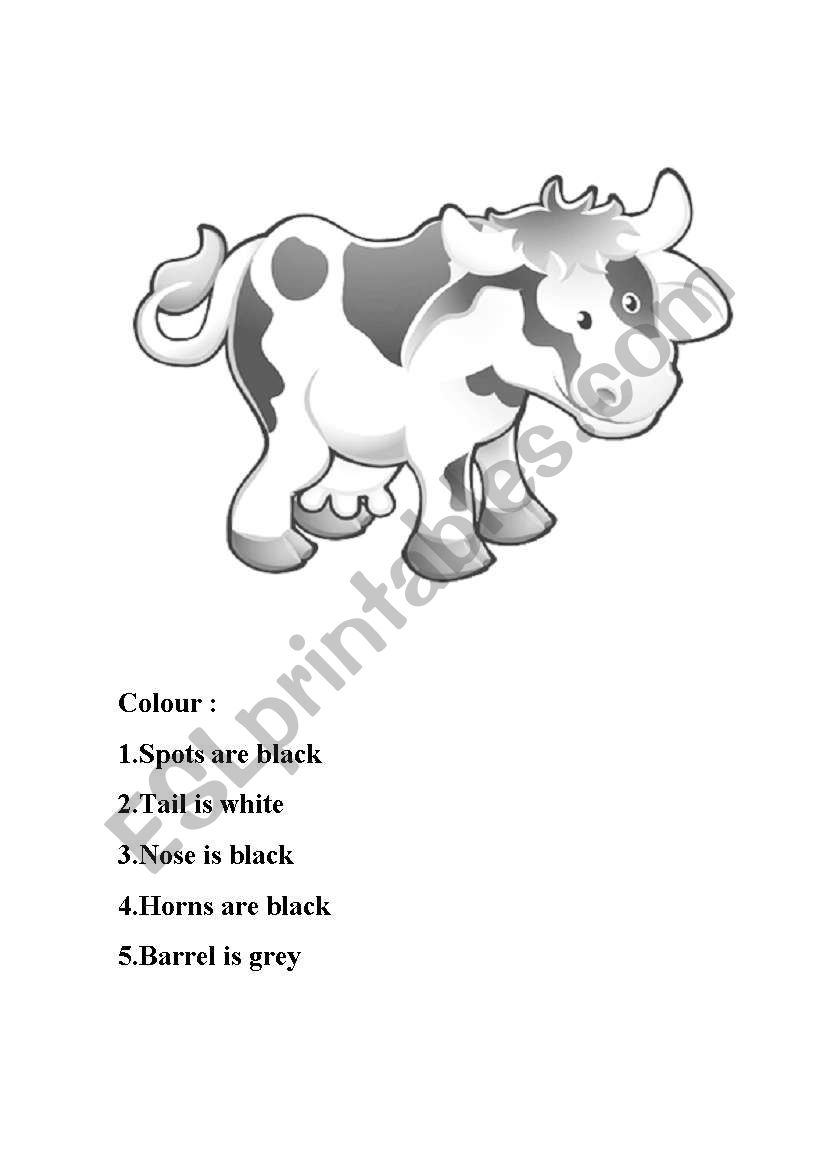 Cow worksheet