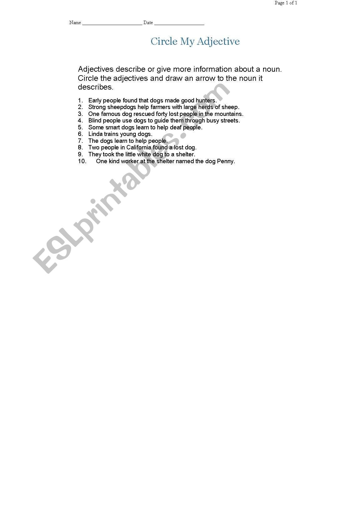 english-worksheets-circle-adjectives