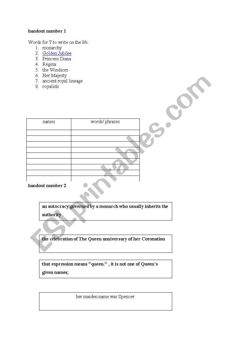 british family worksheet