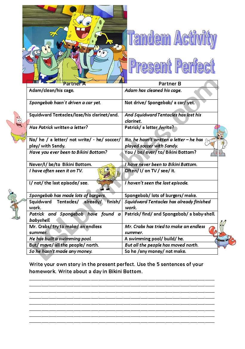 Tandem Activity Present Perfect