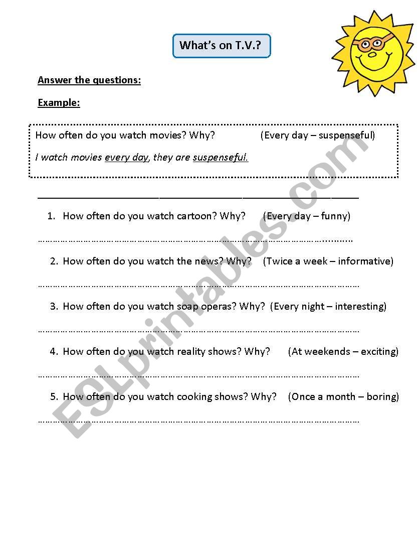 TV programs worksheet