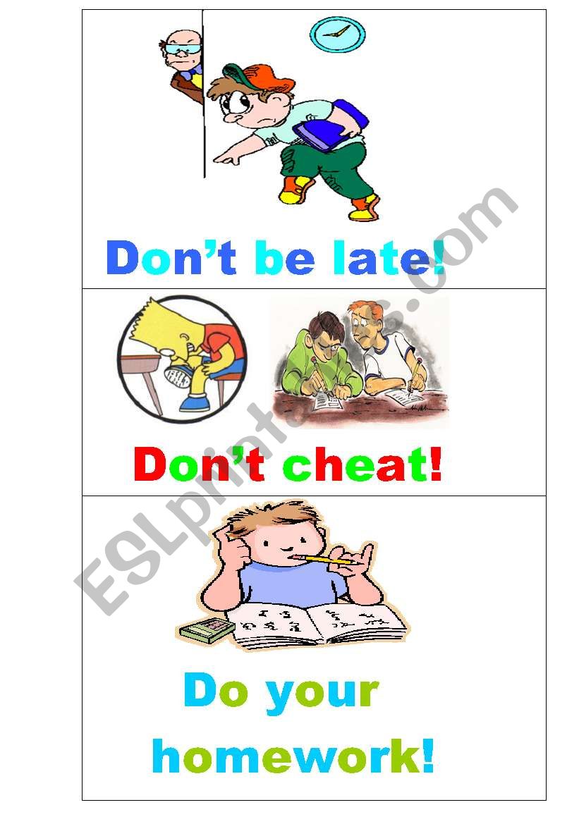 Illustrated classroom rules worksheet