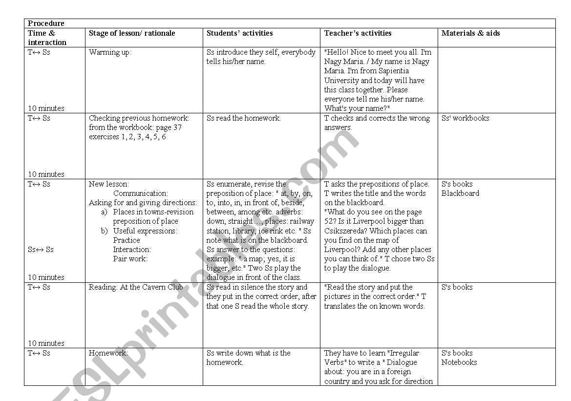 Lesson plan worksheet