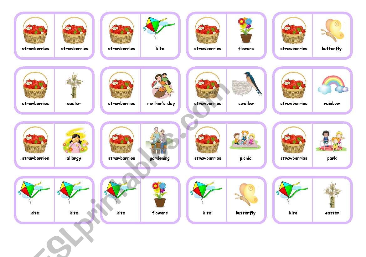 SPRING DOMINO worksheet