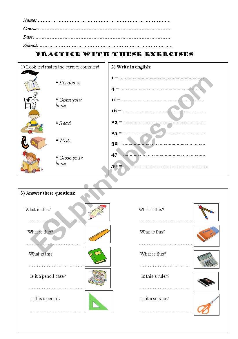 practice with these exercises worksheet