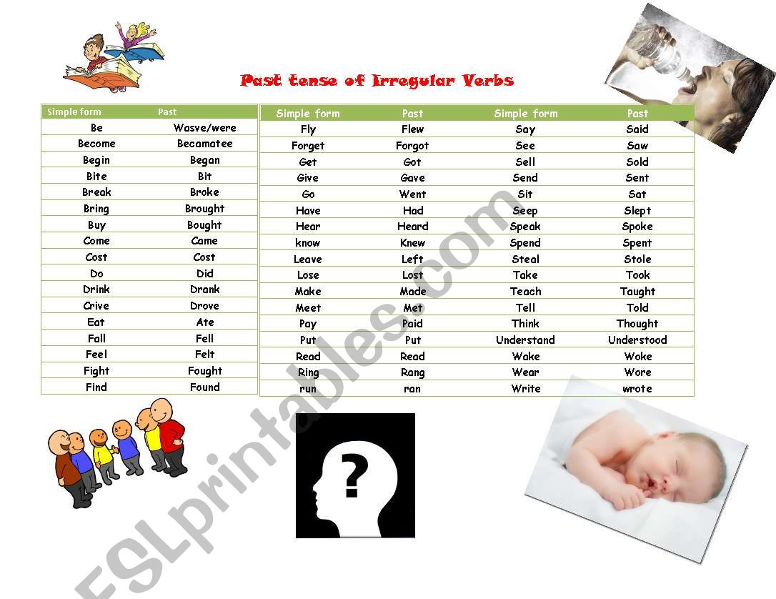 Irregular verbs  worksheet