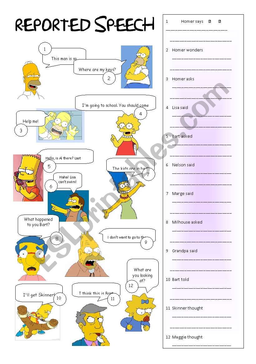 Reported speech with the Simpsons