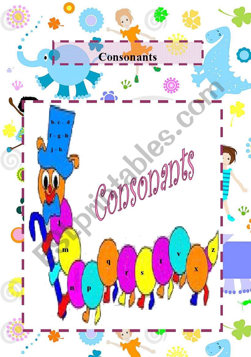 Consonants poster worksheet