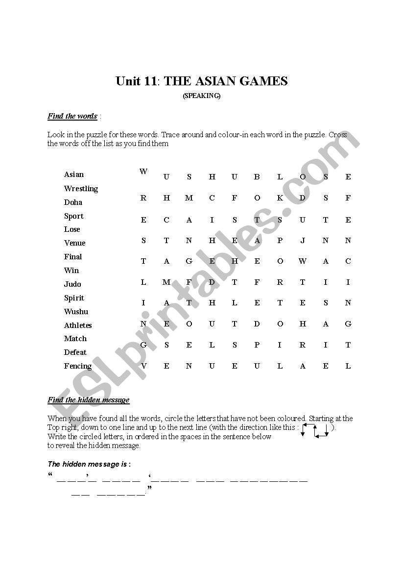 wordsearch worksheet