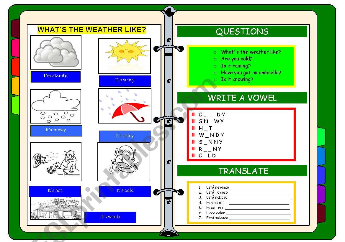 WEATHER worksheet