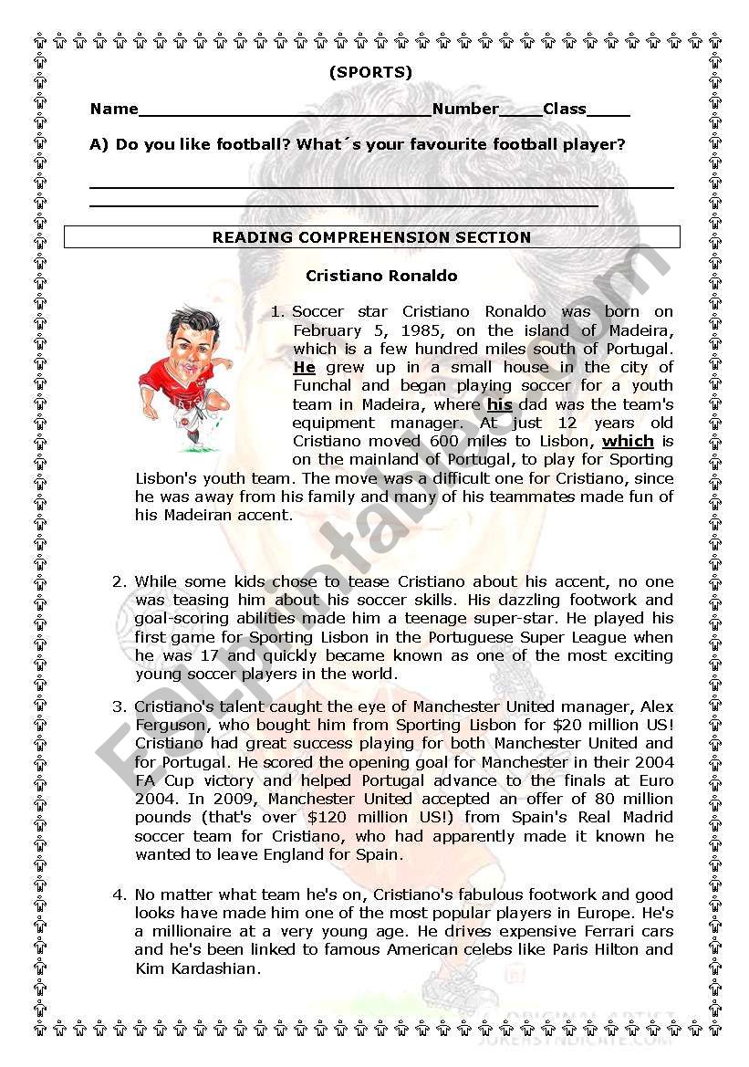 Cristiano Ronaldo worksheet