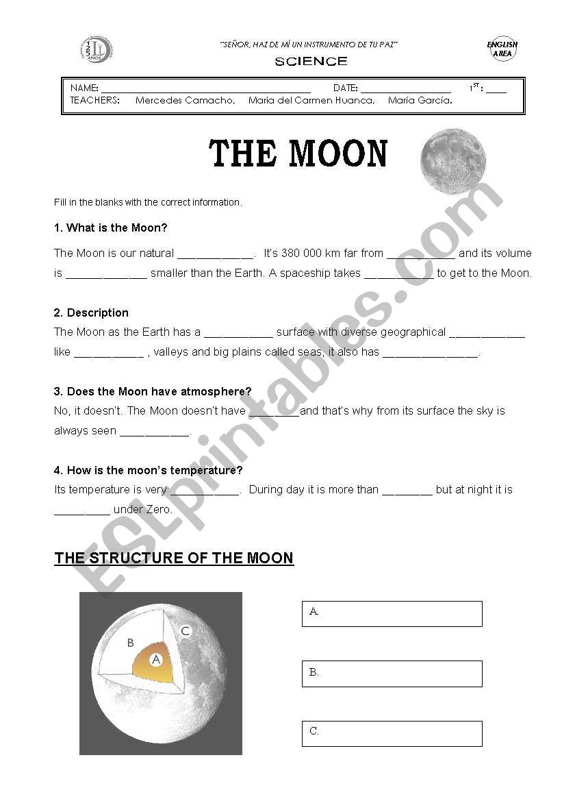 The Moon  worksheet