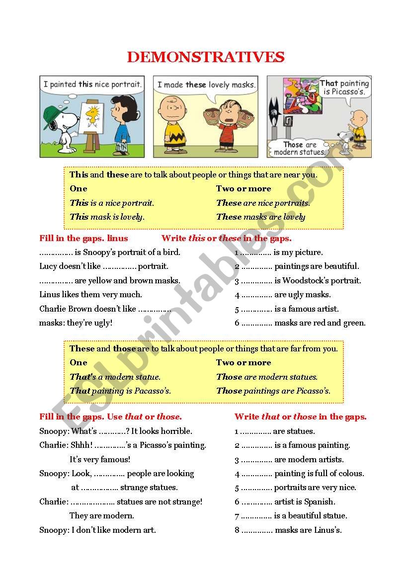 Grammar - Demonstratives: THIS / THESE / THAT / THOSE