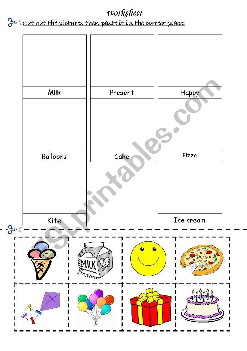 cut and paste worksheet