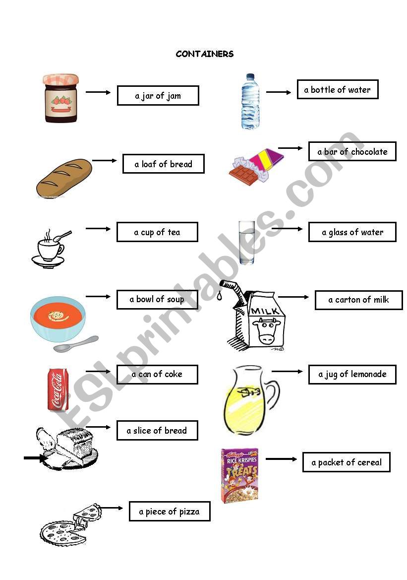 containers handout worksheet