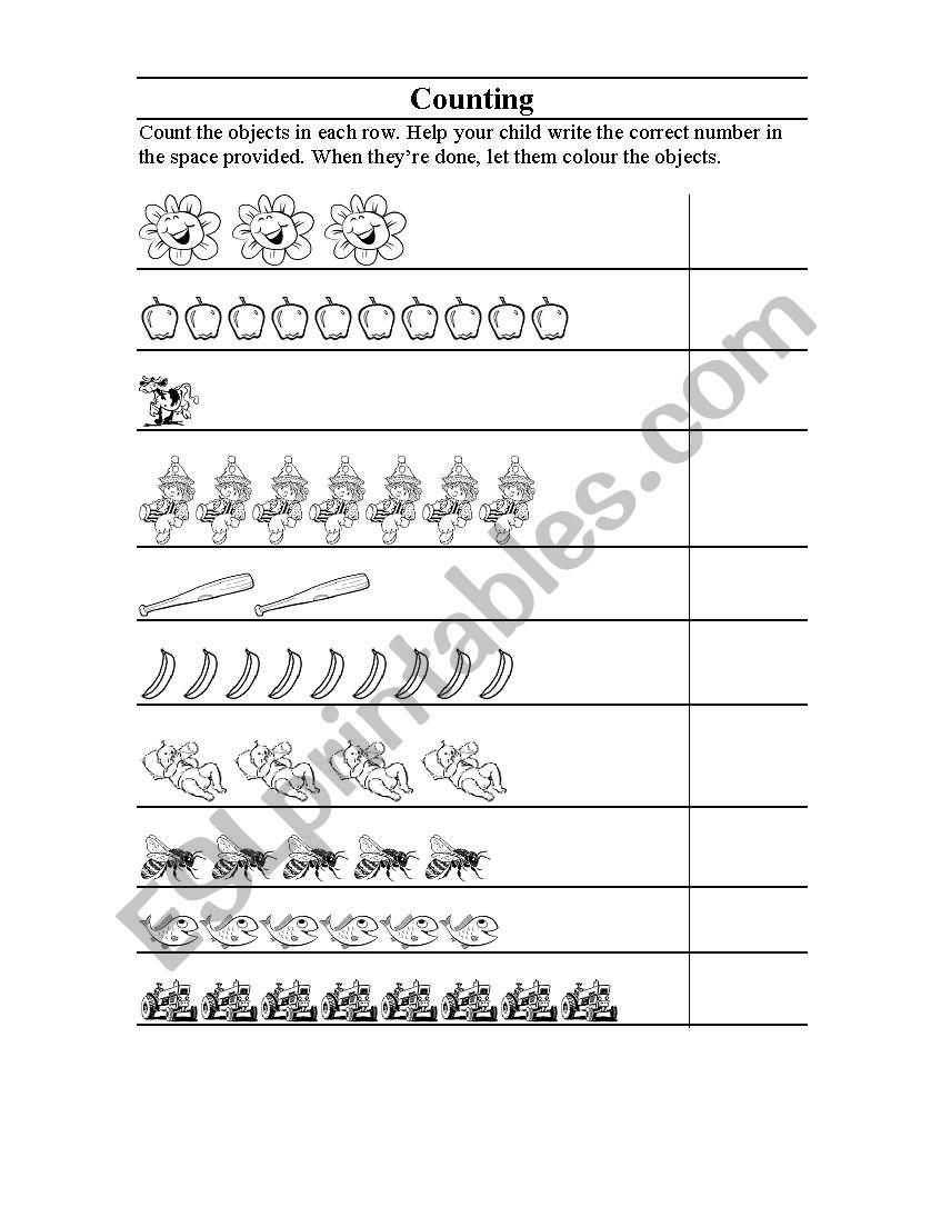 Counting worksheet