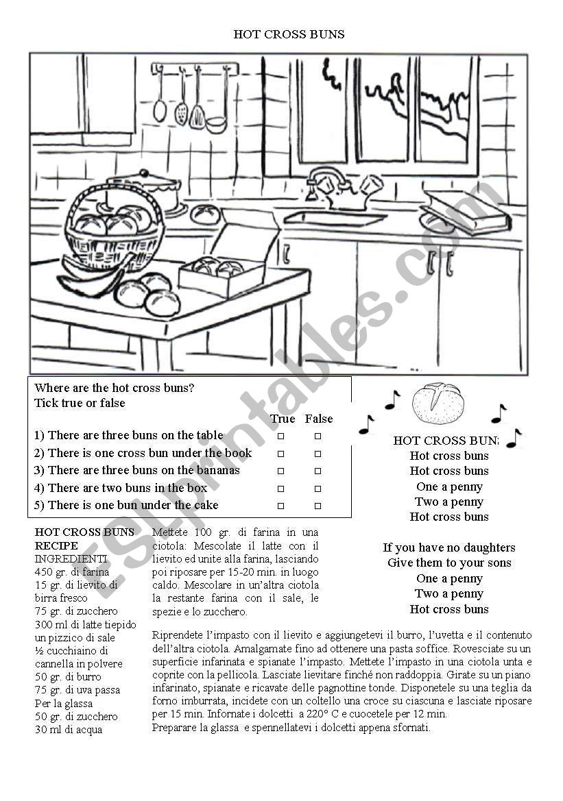 hot cross buns worksheet