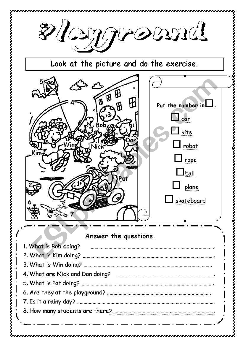 Playground worksheet