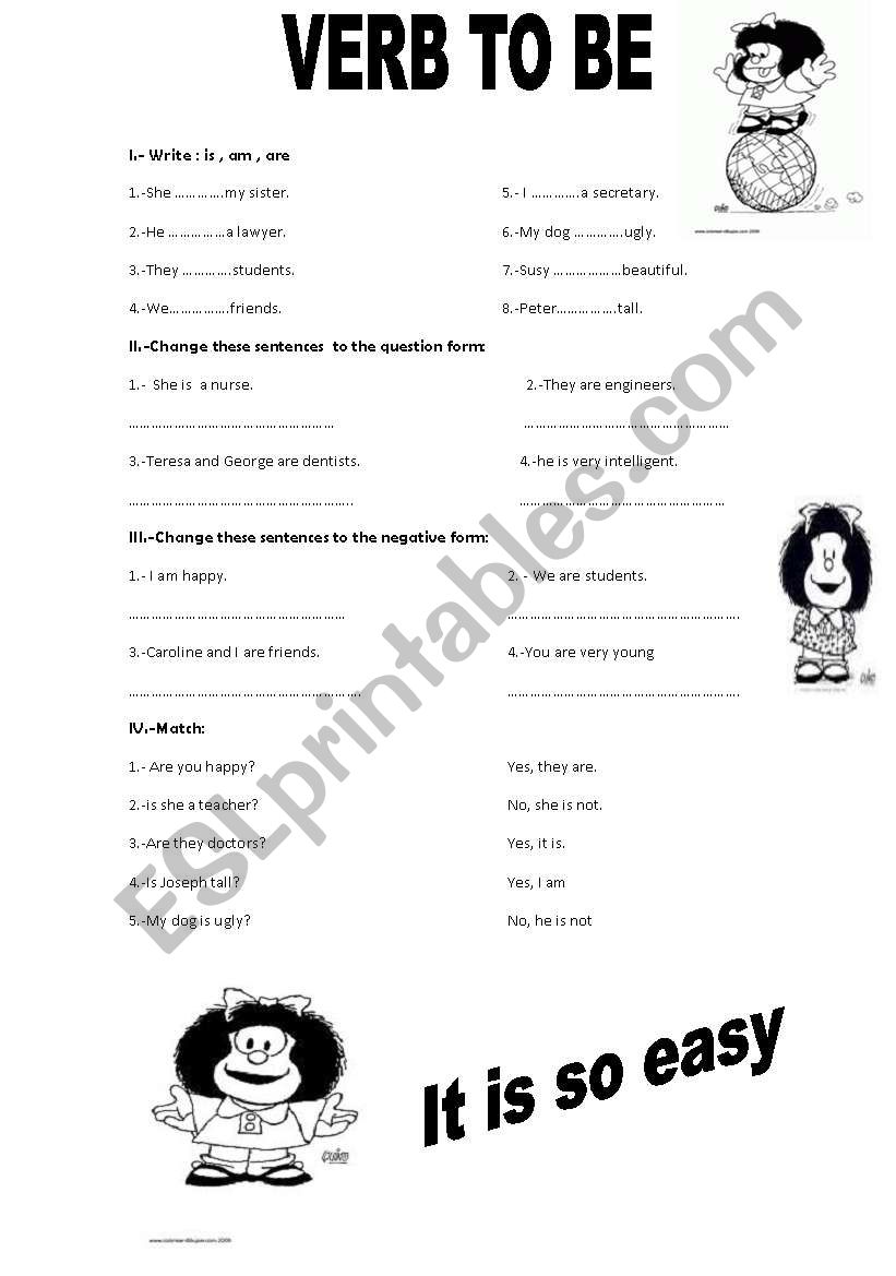 verb tobe  worksheet