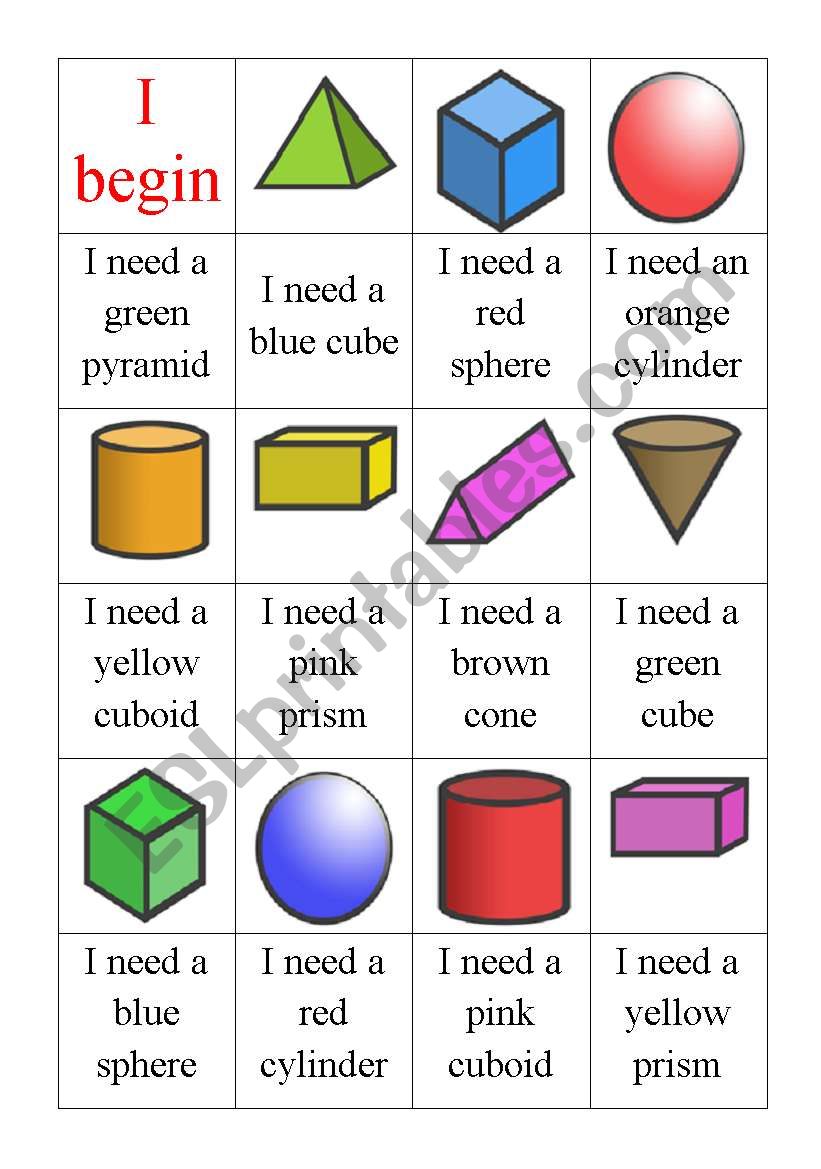 3D SHAPES LOOP GAME worksheet