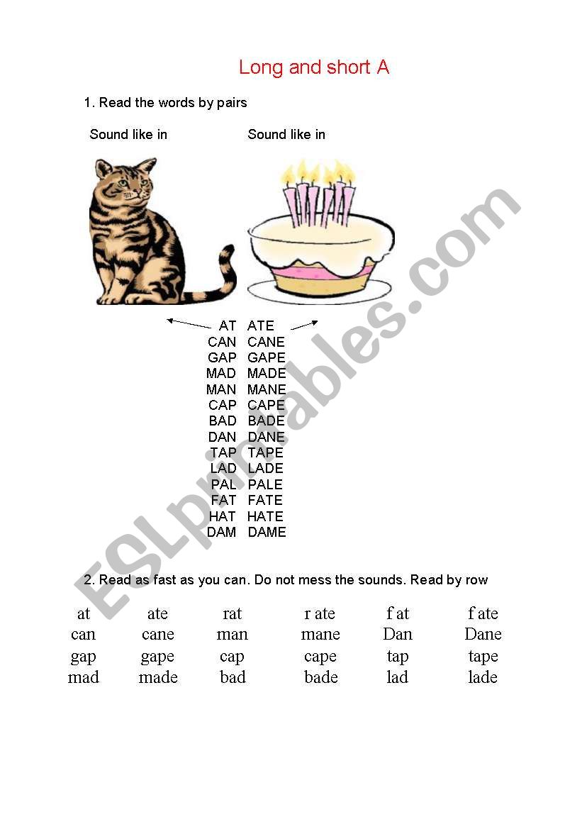 Short Vowel and  Long Vowel with Finale E (Part 1 A)