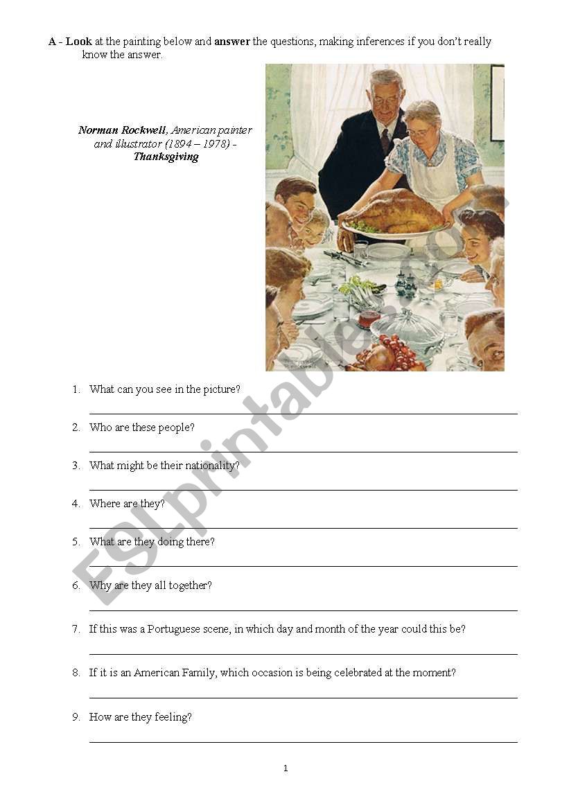 COMPARING PICTURES worksheet