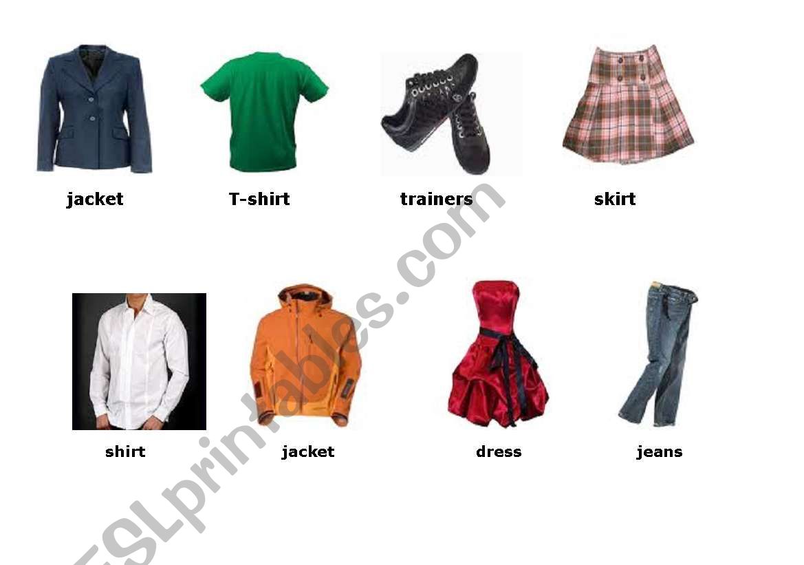 Flashcards Clothes worksheet