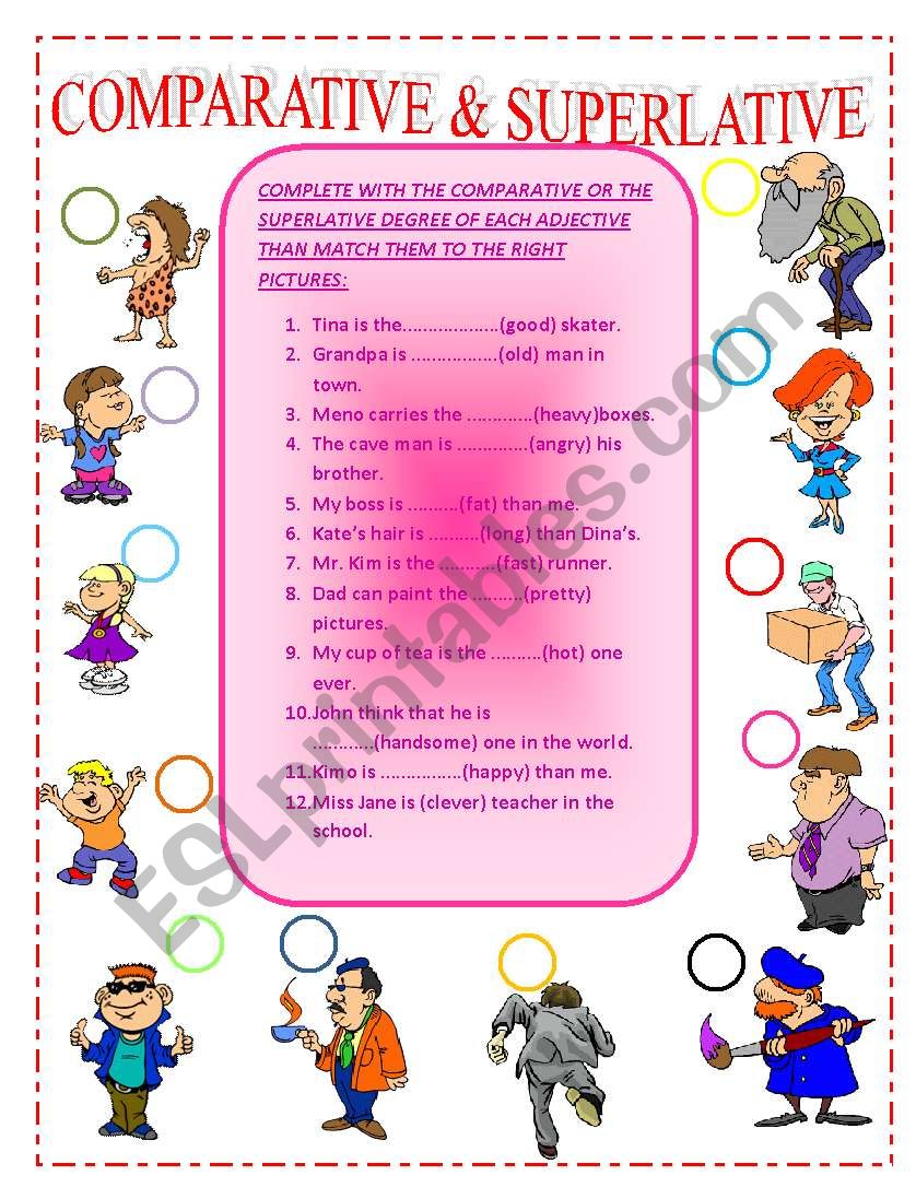 COMPARATIVE & SUPERLATIVE worksheet