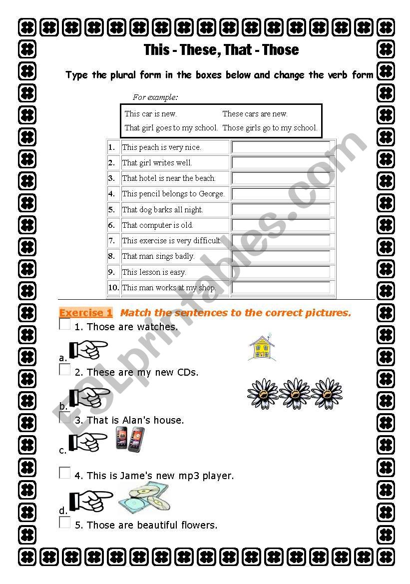 THIS-THESE, THAT-THOSE worksheet