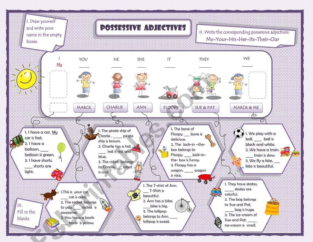 POSSESSIVE ADJECTIVES worksheet