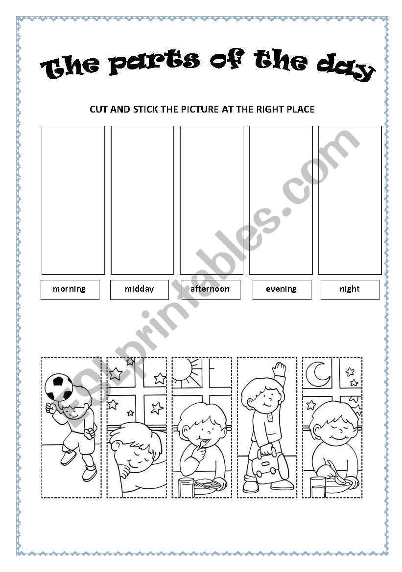 The part of the day worksheet