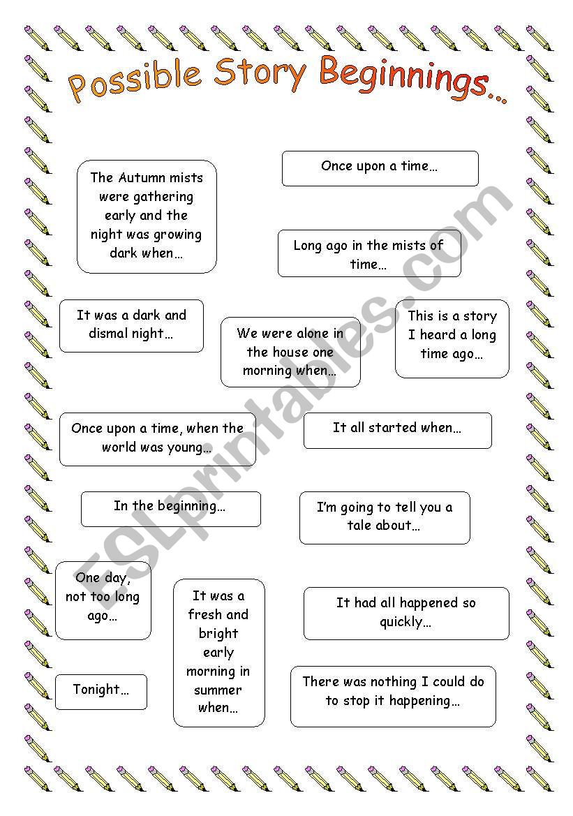 Story Beginnings worksheet