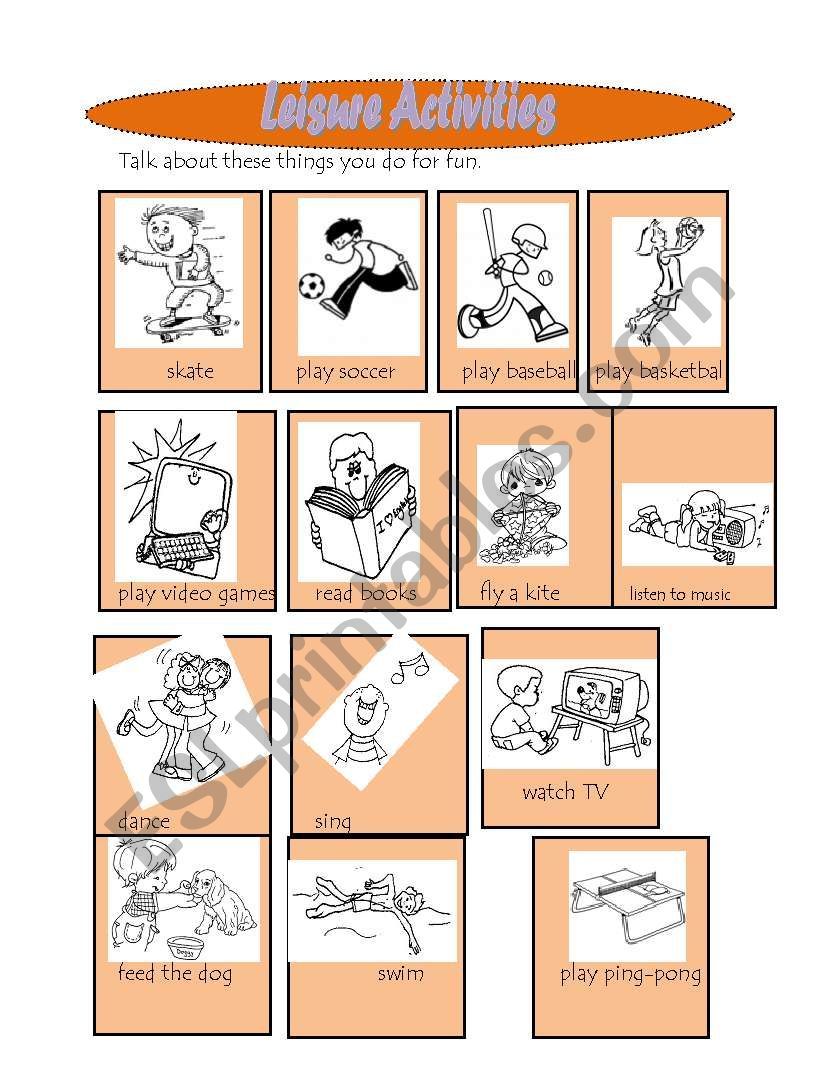 Leisure activities/Hobbies worksheet