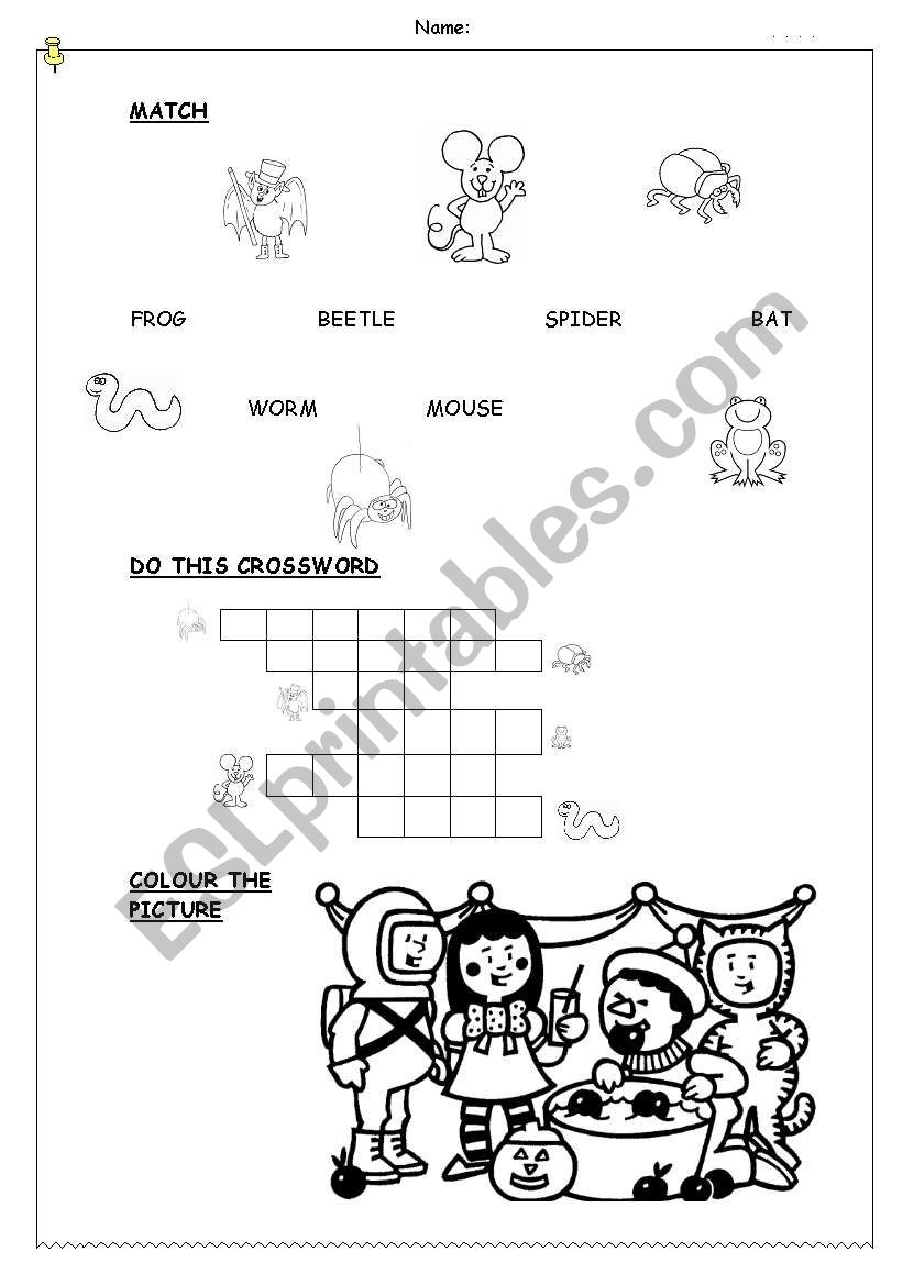 Animals and Halloween worksheet