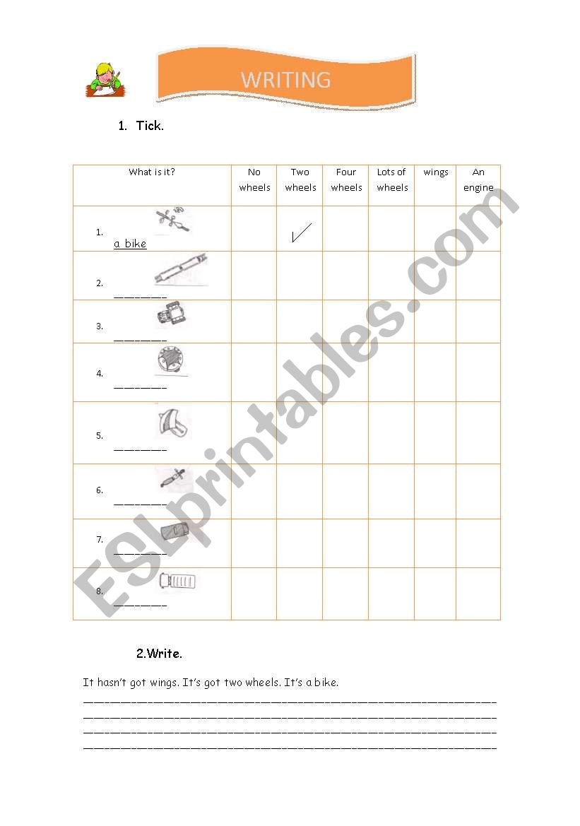 Means of transport worksheet