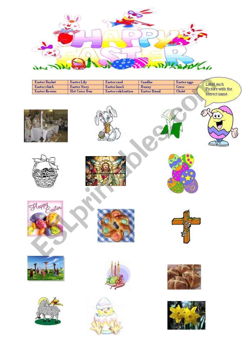 HAPPY EASTER worksheet