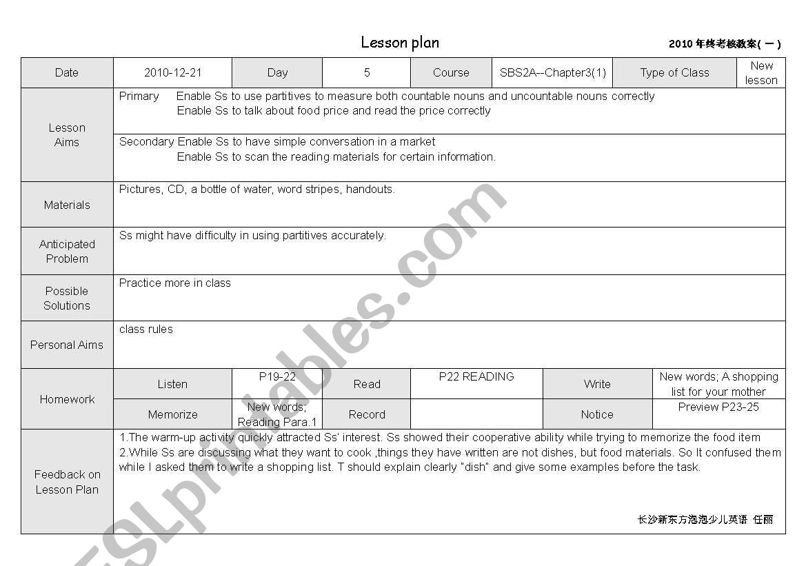 Side By Side Book2-Unit3-Lesson plan-part1