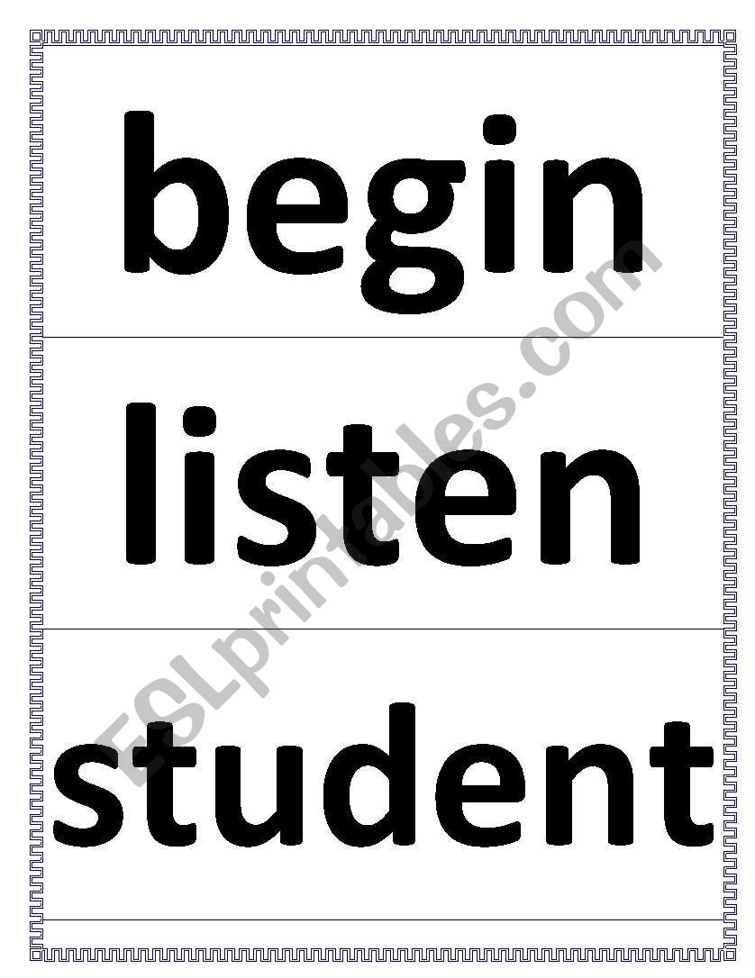 Word Flashcard worksheet
